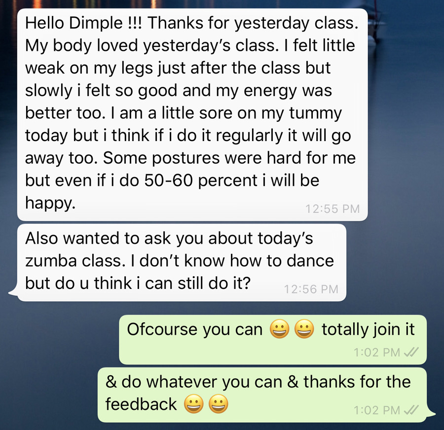 Client testimonial screenshot
